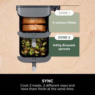 Ninja Double Stack XL Air Fryer, Vertical Dual Drawer AirFryer with 4 cooking levels, 2 Drawers and 2 Racks, Space Saving Design, 9.5L Capacity, 6 Cooking Functions, 8 Portions, Grey SL400UK - 8