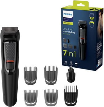Buy Philips,Philips 7-in-1 All-In-One Trimmer, Series 3000 Grooming Kit for Beard & Hair with 7 Attachments, Including Nose Trimmer, Self-Sharpening Blades, UK 3-Pin Plug - Gadcet UK | UK | London | Scotland | Wales| Near Me | Cheap | Pay In 3 | Shaver & Trimmer