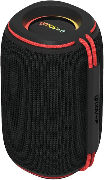 Groov-e Wave Glow Wireless Speaker – 10W Portable Bluetooth Speaker with LED Lights, 8H Playback, Black