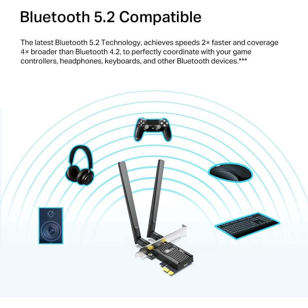 Buy TP-Link,TP-Link AX1800 Wi-Fi 6 Dual Antennas High Gain Bluetooth 5.2 PCIe Adapter, Dual-Band, Low-Profile Bracket, MU-MIMO, Low- Latency Gaming, Supports Windows 10/11, Highly Secure WPA3 (Archer TX20E),Black - Gadcet UK | UK | London | Scotland | Wales| Near Me | Cheap | Pay In 3 | Network Cards & Adapters