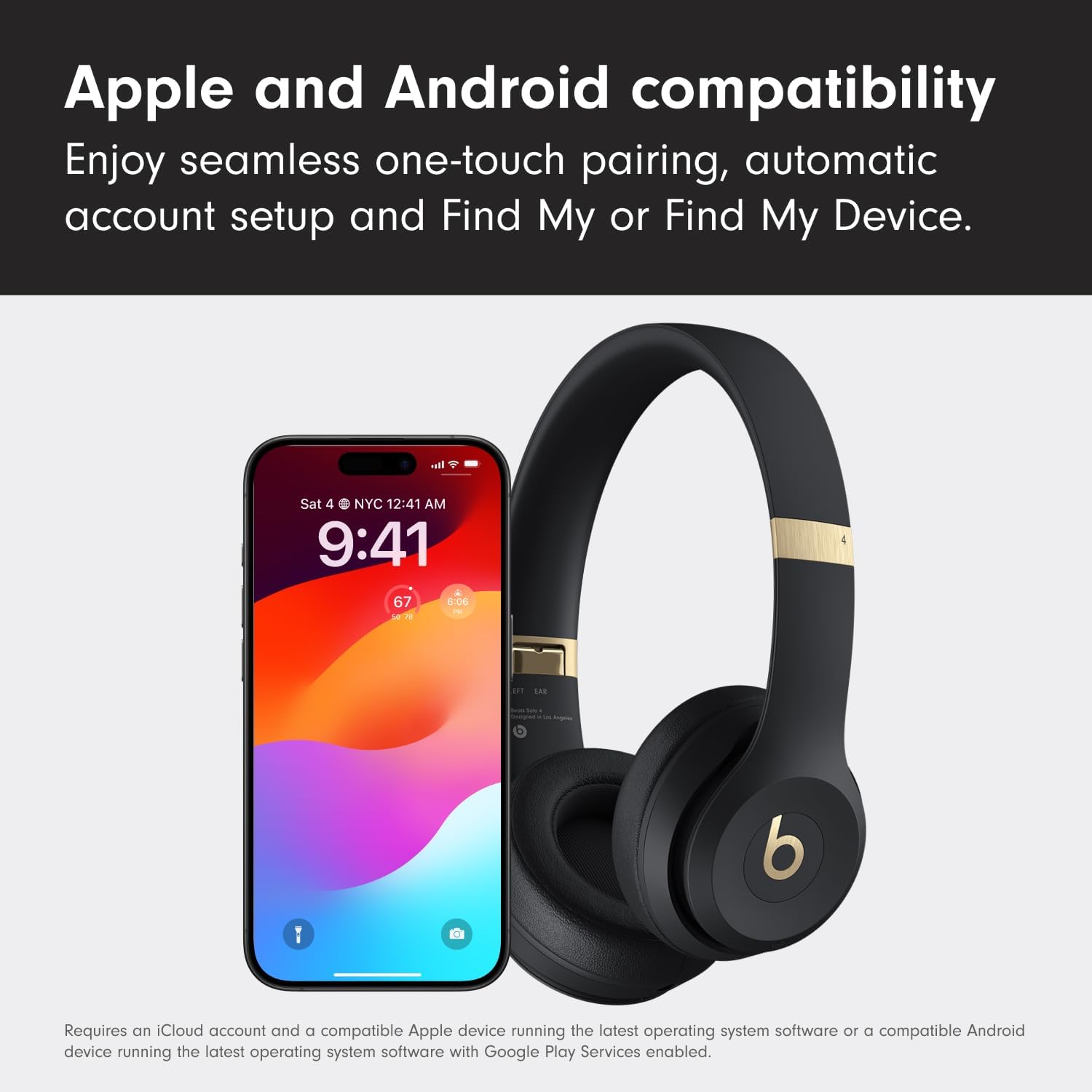 Buy Beats,Beats Solo 4 – Wireless Bluetooth On-Ear Headphones, Apple & Android Compatible, Up to 50 hours of Battery Life – Black & Gold - Gadcet UK | UK | London | Scotland | Wales| Near Me | Cheap | Pay In 3 | On-Ear Headphones