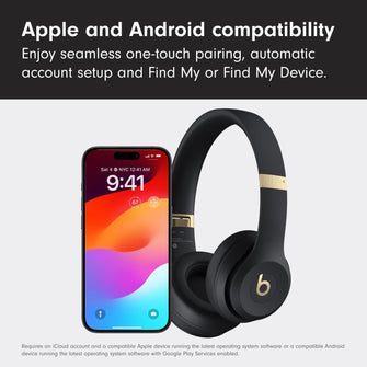 Beats Solo 4 – Wireless Bluetooth On-Ear Headphones, Apple & Android Compatible, Up to 50 hours of Battery Life – Black & Gold