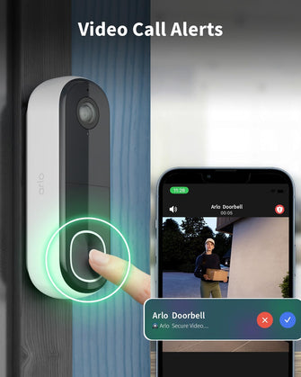 Arlo Wireless HD Video Doorbell – Outdoor WiFi Security Camera, Motion Sensor, Night Vision, 6-Month Battery Life, Free Arlo Secure Trial, White