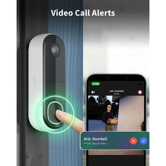 Arlo 2K Wireless Video Doorbell with Chime – WiFi, Motion Sensor, Night Vision, 6-Month Battery, White