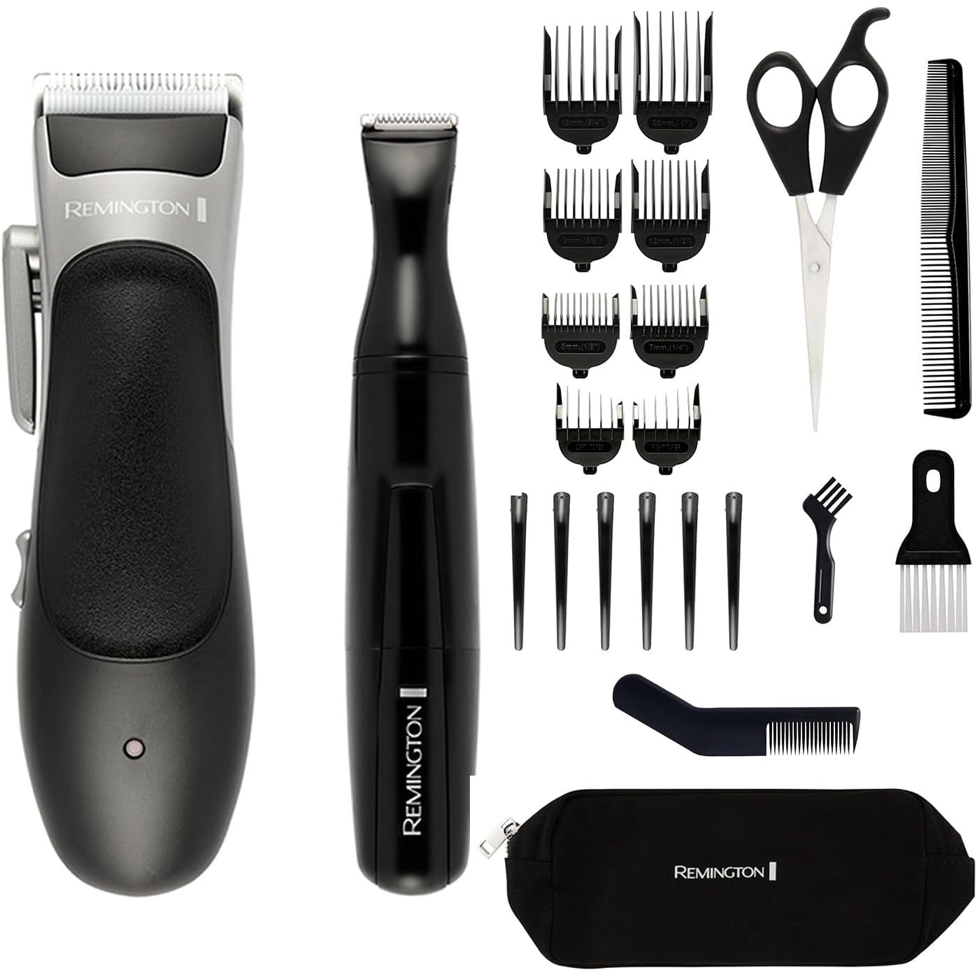 Buy Remington,Remington Hair Clipper & Detail Trimmer Kit - 25 Pieces, 6 Comb Attachments (3mm-25mm), Sectioning Clips, Scissors, Storage Pouch, 40 Min Cordless Usage - HC367 - Gadcet UK | UK | London | Scotland | Wales| Near Me | Cheap | Pay In 3 | Hair Clippers & Trimmers