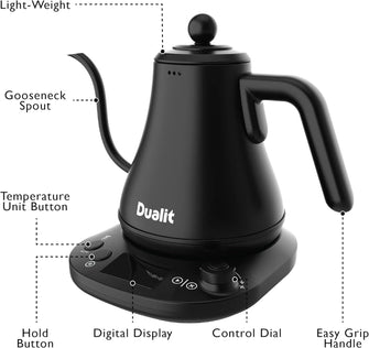 Buy DUALIT,Dualit Pour Over Fast Boil Electric Kettle - Matt Black -Gooseneck Precision Spout - Digital Display Screen - Highly Energy Efficient 800ml Capacity - 72960 - Gadcet UK | UK | London | Scotland | Wales| Ireland | Near Me | Cheap | Pay In 3 | Electric Kettles