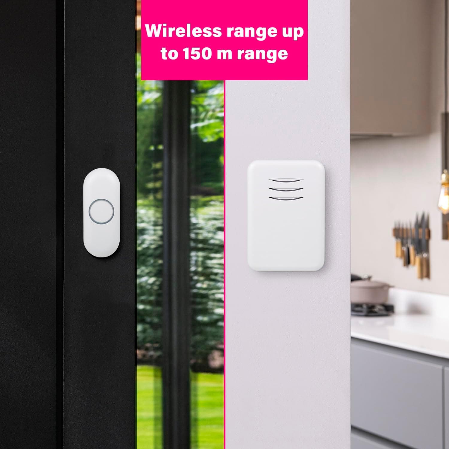 Buy Byron,Byron DBY-22311 Wireless Portable Doorbell Set, 150 m Range, 16 Melodies - Gadcet UK | UK | London | Scotland | Wales| Ireland | Near Me | Cheap | Pay In 3 | Door Bells & Chimes