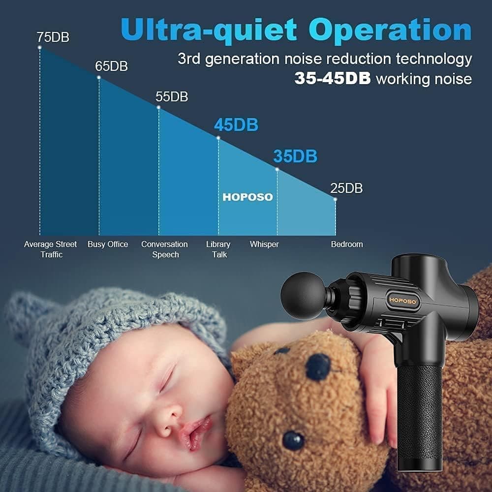 HOPOSO Deep Tissue Massage Wireless Gun - Black - 6