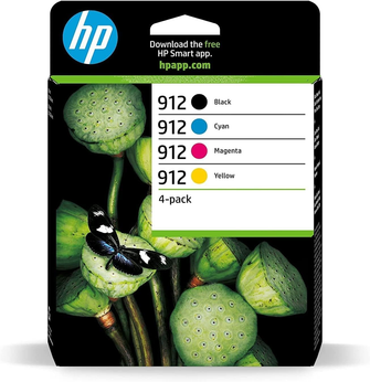 HP 6ZC74AE 912 Original Ink Cartridges, Black/Cyan/Magenta/Yellow, Multipack - 1