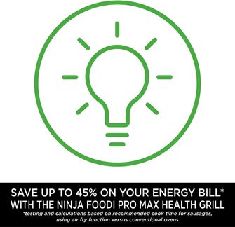 Ninja Foodi MAX PRO Health Grill, Flat Plate & Air Fryer [AG651UK] 7 Cooking Functions, 2 Grill Plates, 3.8L [Silver/Black] - 3