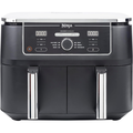 Ninja [AF400UK] Foodi MAX Dual Zone Digital Air Fryer, 2 Drawers, 9.5L, 6-in-1, Uses No Oil, Air Fry, Max Crisp, Roast, Bake, Reheat, Dehydrate, Cook 8 Portions, Non-Stick Dishwasher Safe Baskets [Black] - 1