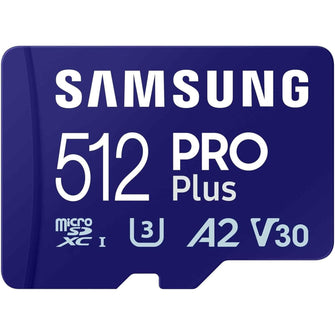 Samsung PRO Plus SD Card, 512 GB, With UHS-I U3 Interface, Full HD & 4K UHD, Read Speed 180 MB/s, Write Speed 130 MB/s, 512GB - 1