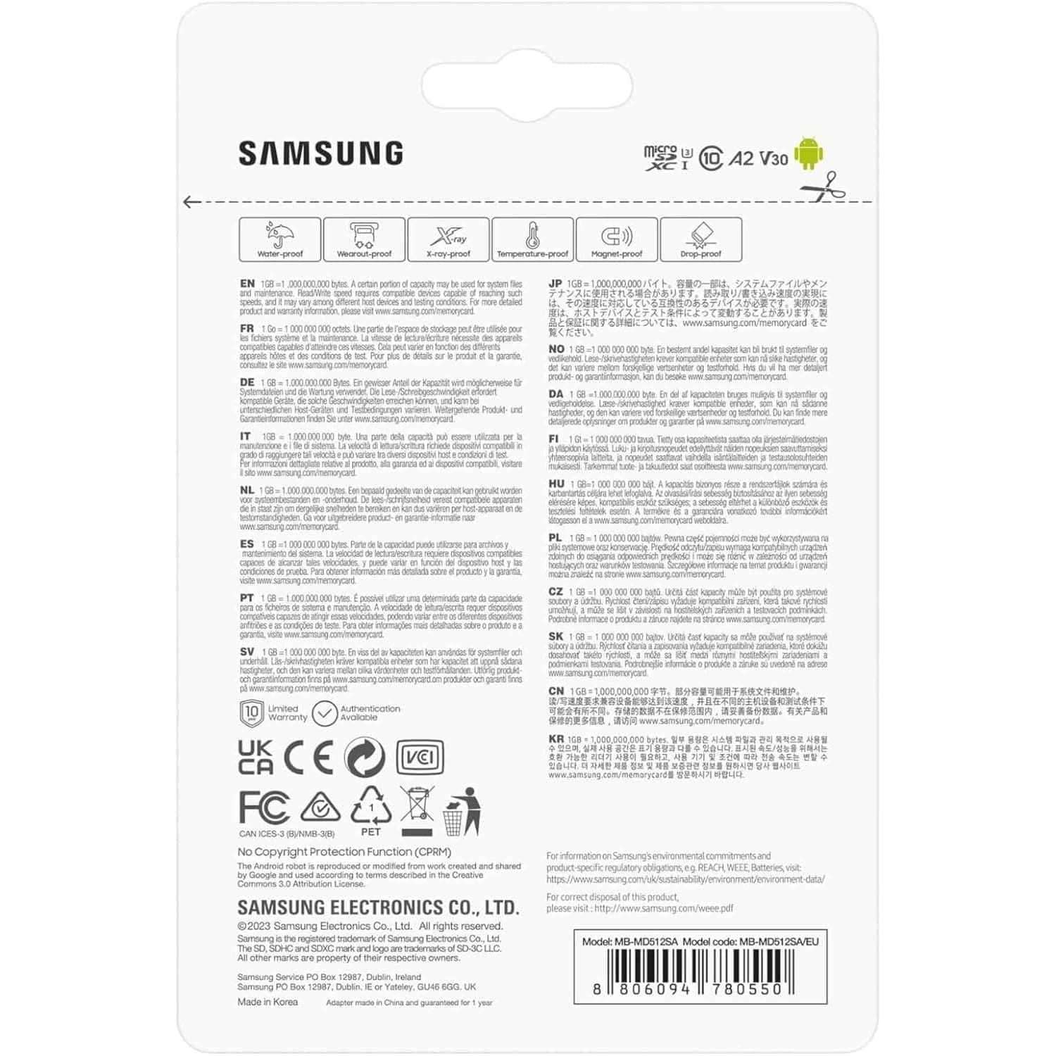 Samsung PRO Plus SD Card, 512 GB, With UHS-I U3 Interface, Full HD & 4K UHD, Read Speed 180 MB/s, Write Speed 130 MB/s, 512GB - 3