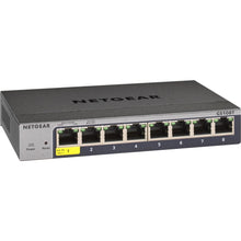 NETGEAR 8-Port Gigabit Ethernet Smart Switch (GS108T) - Managed, with 1 x PD port, Optional Insight Cloud Management, Desktop or Wall Mount, Silent Operation, and Limited Lifetime Protection - 1