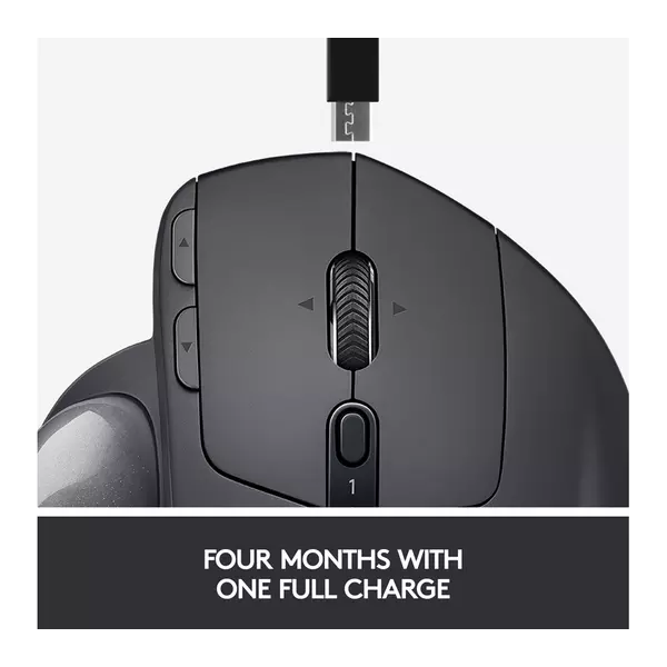 Logitech MX Ergo Wireless Trackball Mouse, Bluetooth Or 2.4GHz with Unifying USB-Receiver, Adjustable Trackball Angle, Precision Scroll-Wheel, USB-C Charging Battery, PC/ Mac/ iPad OS - Black - 8