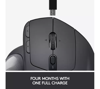 Logitech MX Ergo Wireless Trackball Mouse, Bluetooth Or 2.4GHz with Unifying USB-Receiver, Adjustable Trackball Angle, Precision Scroll-Wheel, USB-C Charging Battery, PC/ Mac/ iPad OS - Black - 8