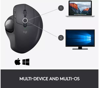 Logitech MX Ergo Wireless Trackball Mouse, Bluetooth Or 2.4GHz with Unifying USB-Receiver, Adjustable Trackball Angle, Precision Scroll-Wheel, USB-C Charging Battery, PC/ Mac/ iPad OS - Black - 10