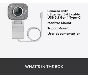 Logitech StreamCam – Live Streaming Webcam for Youtube and Twitch, Full 1080p HD 60fps, USB-C Connection, AI-enabled Facial Tracking, Auto Focus, Vertical Video - OFF WHITE - 9