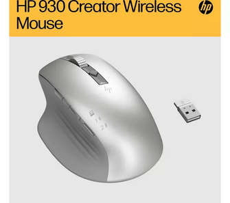 HP 930 Creator Mouse - 7 Programmable buttons, rechargeable, connect up to three devices with wireless or Bluetooth, fast charge, hyper-fast scroll whelver - 4