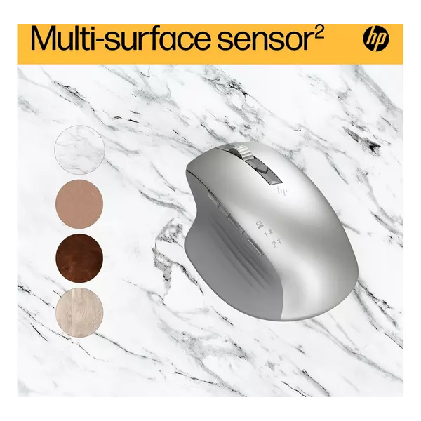 HP 930 Creator Mouse - 7 Programmable buttons, rechargeable, connect up to three devices with wireless or Bluetooth, fast charge, hyper-fast scroll whelver - 8