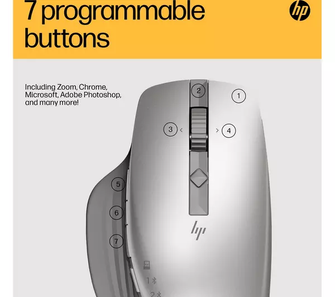 HP 930 Creator Mouse - 7 Programmable buttons, rechargeable, connect up to three devices with wireless or Bluetooth, fast charge, hyper-fast scroll whelver - 9