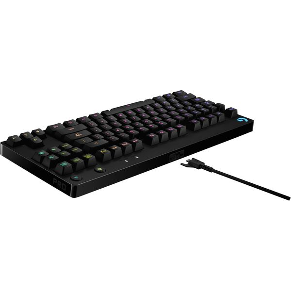 Logitech G PRO TKL Mechanical Gaming Keyboard, GX Blue Clicky Key Switches, LIGHTSYNC RGB, Portable Tenkeyless Design for esport Gaming, Detachable Micro USB Cable, QWERTY UK Layout - Black - 2