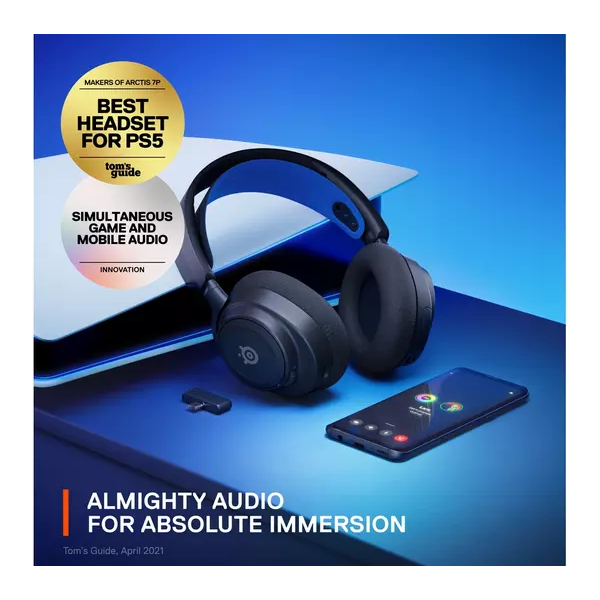 SteelSeries Arctis Nova 7P PS, PC, Switch Gaming Headset [Black & Blue] - 3