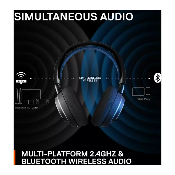 SteelSeries Arctis Nova 7P PS, PC, Switch Gaming Headset [Black & Blue] - 6