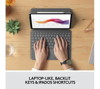 LOGITECH Folio Touch iPad Air (4th & 5th gen) Keyboard Case - Grey - 2