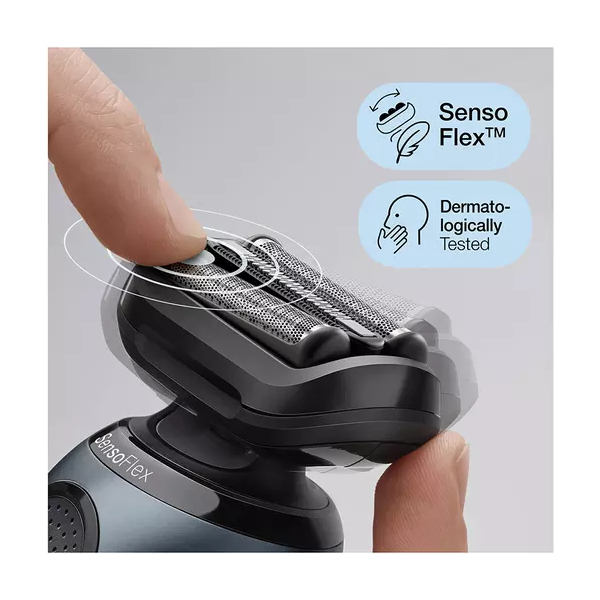 BRAUN Series 6 60-B1200S Wet & Dry Foil Shaver [Black & Blue] - 4