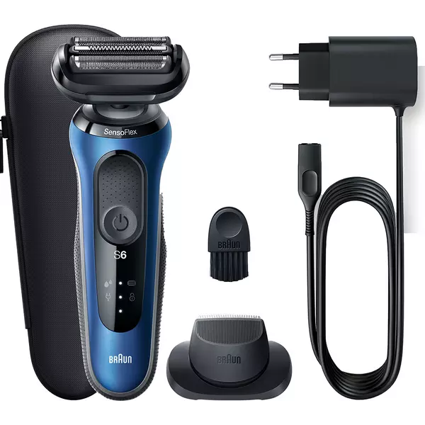 BRAUN Series 6 60-B1200S Wet & Dry Foil Shaver [Black & Blue] - 6