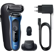 BRAUN Series 6 60-B1200S Wet & Dry Foil Shaver [Black & Blue] - 6