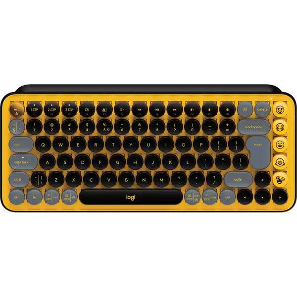 LOGITECH POP Keys Wireless Mechanical Keyboard [Blast Yellow] - 1