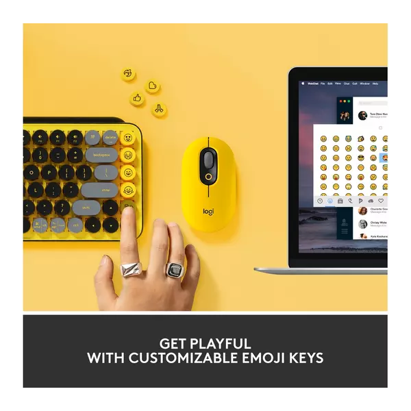 Logitech POP Keys Mechanical Wireless Keyboard (Blast Yellow