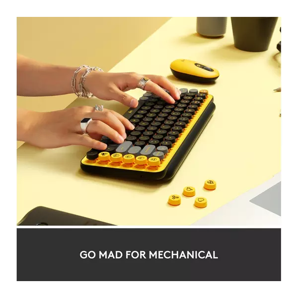 LOGITECH POP Keys Wireless Mechanical Keyboard [Blast Yellow] - 4