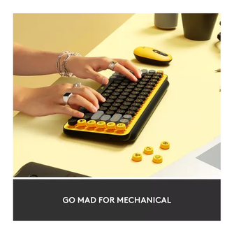 LOGITECH POP Keys Wireless Mechanical Keyboard [Blast Yellow] - 4