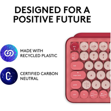 Logitech Pop Keys keyboard RF Wireless + Bluetooth QWERTY UK English Burgundy, Pink, Rose - 3