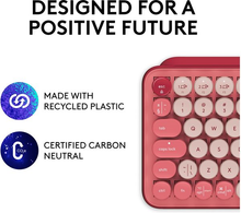 Logitech Pop Keys keyboard RF Wireless + Bluetooth QWERTY UK English Burgundy, Pink, Rose - 3