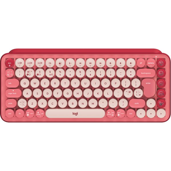 Logitech Pop Keys keyboard RF Wireless + Bluetooth QWERTY UK English Burgundy, Pink, Rose - 1