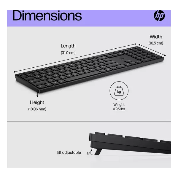 HP 450 Programmable Wireless Keyboard [Black] - 5
