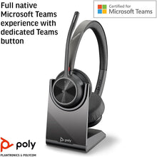 Poly - Voyager 4320 UC Wireless Headset + Charge Stand (Plantronics) - Headphones w/ Mic - Connect to PC/Mac via USB-A Bluetooth Adapter, Cell Phone via Bluetooth-Works w/ Teams (Certified), Zoom&More - 7