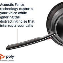 Poly - Voyager Focus 2 UC Bluetooth Headset + Charging Cradle (Plantronics) - Stereo headset with boom microphone, USB-A for PC/Mac - Active Noise Canceling - Works with Teams (Certified) , black - 5