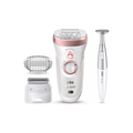 Braun Silk-pil 9 Epilator for Long-Lasting Hair Removal with Electric Shaver & Trimmer & Bikini Trimmer, 100% Waterproof, UK 2 Pin Plug, 9-890, White - 1
