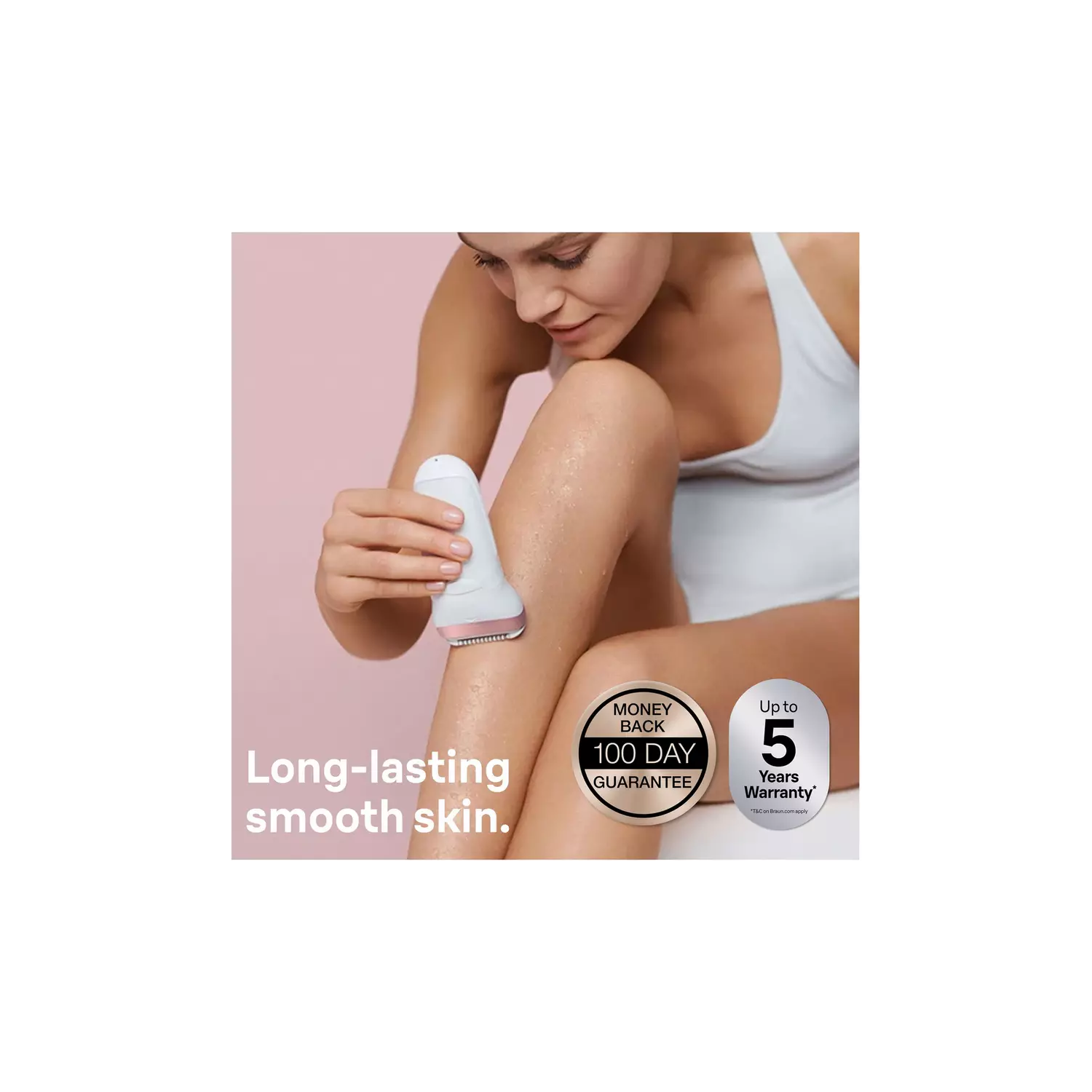 Braun Silk-pil 9 Epilator for Long-Lasting Hair Removal with Electric Shaver & Trimmer & Bikini Trimmer, 100% Waterproof, UK 2 Pin Plug, 9-890, White - 2