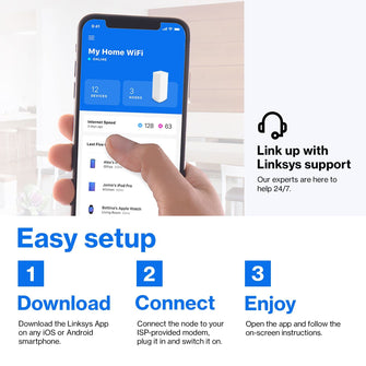 Linksys AX5400 Whole Home Mesh WiFi 6 Dual‑Band System, 1-pack - 6
