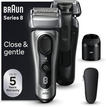 Braun Series 8 Electric Shaver for Men, 4+1 Shaving Elements & Precision Long Hair Trimmer, SmartCare Center, Wet & Dry Electric Razor with 60 Min. Runtime, Gifts for Men,8567cc, Silver - 1