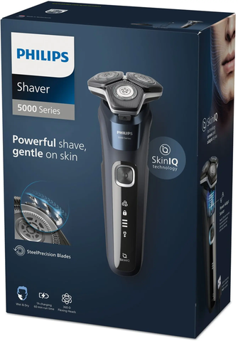 Philips Shaver Series 5000 - Wet & Dry Mens Electric Shaver with SkinIQ Technology, Pop-up Trimmer, Travel Case, Quick Clean Pod and Quick Clean Cartridge (Model S5885/25) - 2