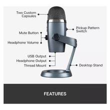 Blue Yeti Nano Streaming Gaming Podcast PC Microphone - Grey - 6