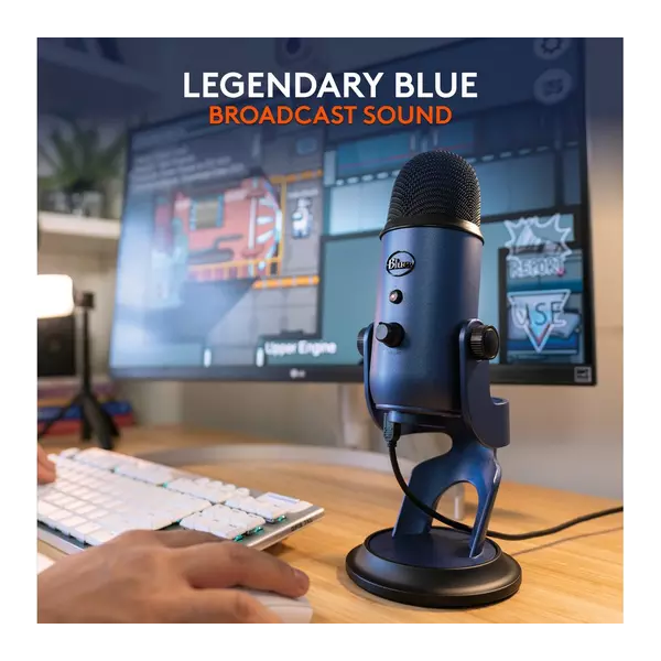 Blue Yeti USB Microphone for PC, Mac, Gaming, Recording, Streaming, Podcasting, Studio and Computer Condenser Mic with Blue VO!CE effects, 4 Pickup Patterns, Plug and Play – Blue - 2