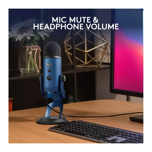 Blue Yeti USB Microphone for PC, Mac, Gaming, Recording, Streaming, Podcasting, Studio and Computer Condenser Mic with Blue VO!CE effects, 4 Pickup Patterns, Plug and Play – Blue - 8